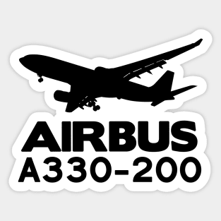 Airbus A330-200 Silhouette Print (Black) Sticker